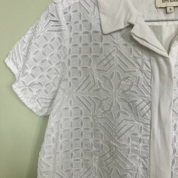 Label Ritu Kumar button up short sleeve blouse size 5 - Picture 3 of 7